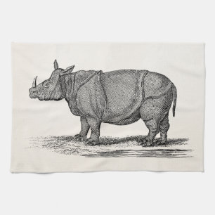Vintage 1800s Nashorn-Illustration - Rhino Handtuch