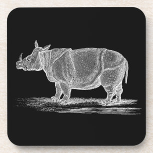 Vintage 1800s Nashorn-Illustration - Rhino Untersetzer