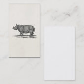 Vintage 1800s Nashorn-Illustration - Rhino Visitenkarte (Vorne/Hinten)