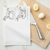 Vintage 1800s Pferdegangart-Illustrations-Pferde Küchentuch (Viertel Falte)