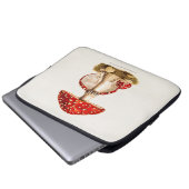 Vintage 1800s Pilz-Rot-Pilz-Schablone Laptopschutzhülle (Vorne Knopf)