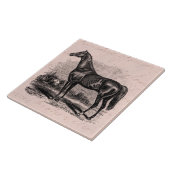 Vintage 1800s Rennen-PferdeRetro Fliese (Seite)