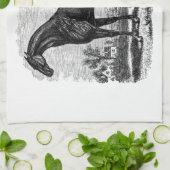 Vintage 1800s Rennen-PferdeRetro Geschirrtuch (Gefaltet)