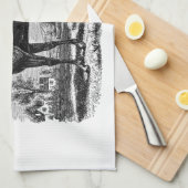 Vintage 1800s Rennen-PferdeRetro Geschirrtuch (Viertel Falte)