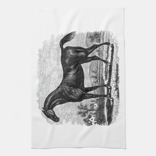 Vintage 1800s Rennen-PferdeRetro Geschirrtuch (Vertikal)