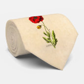 Vintage 1800s rote Mohnblumen-wilde Krawatte (Gerollt)