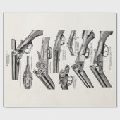 Vintage 1800s Schrotflinte-Antike schoss Geschenkpapier (Flach)