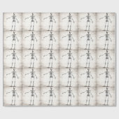 Vintage 1800s Skeleton antike Anatomie-Skelette Geschenkpapier (Flach)