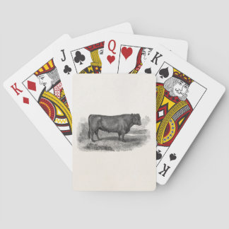 Vintage 1800s Stier-Illustrations-Retro Kuh-Stiere Spielkarten