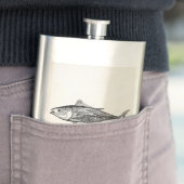 Vintage 1800s Thunfisch-Fisch-personalisiertes Flachmann (Beispiel)