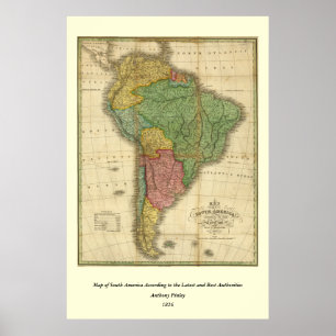 Vintage 1826 South America Map by Anthony Finley Poster