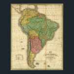 Vintage 1826 South America Map by Anthony Finley Poster<br><div class="desc">Map of South America According to the Latest and Best Authorities
High Resolution image suitable for large or small copies. This is a reproduction and may have been digitally enhanced to repair flaws, major stains, etcetera.
Image courtesy of OldBookArt.com.</div>