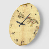 Vintage 1837 Hawaii-Karte - hawaiische Inseln Große Wanduhr (Winkel)