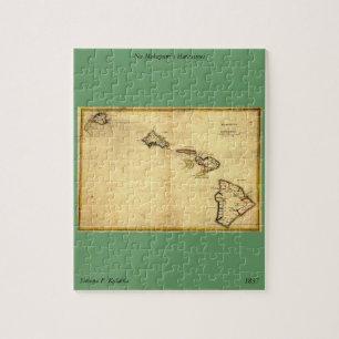 Vintage 1837 Hawaii-Karte - hawaiische Inseln Puzzle