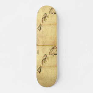 Vintage 1837 Hawaii-Karte - hawaiische Inseln Skateboard