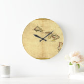 Vintage 1837 Hawaii Map - Hawaiian Islands Große Wanduhr (Zuhause)