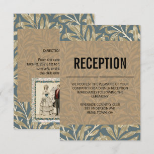 Vintage 1844 viktorianische Hochzeits-Heiratsgrafi Einladung