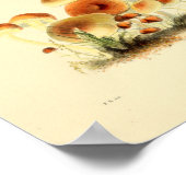 Vintage 1855 Pilze Braune Cap Art Print Poster (Ecke)