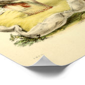 Vintage 1855 Pilze Weiße Kappe Kunstdrucken Poster (Ecke)