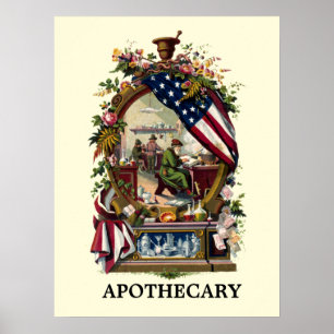 Vintage 1859 Apothecary Poster
