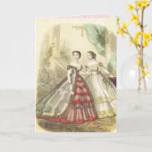 Vintage 1860s Frauen Karte (Gelbe Blume)