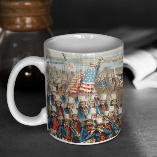 Vintage 1862 Yankee-Freiwillige marschieren in Dix Kaffeetasse