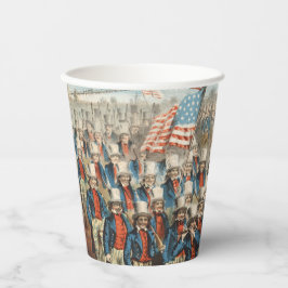 Vintage 1862 Yankee-Freiwillige marschieren in Dix Pappbecher