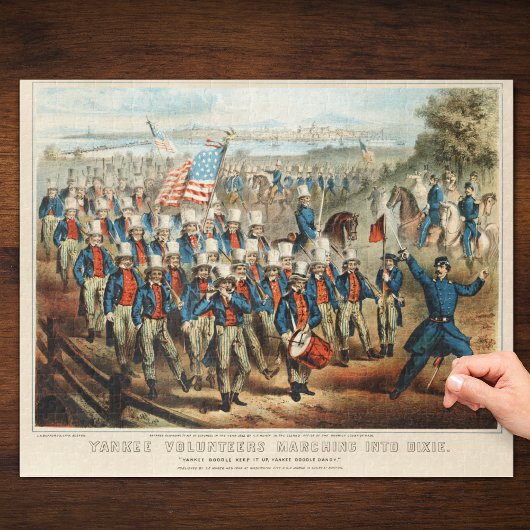 Vintage 1862 Yankee-Freiwillige marschieren in Dix Puzzle
