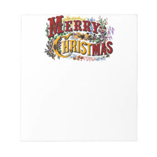 Vintage 1876 Frohe Weihnachten Notizblock