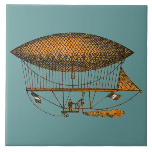 Vintage 1883 Reisendes Zeppelin Fliese