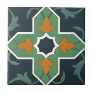 Vintage 1884 Ornamentale Keramik-Kunst individuell Fliese