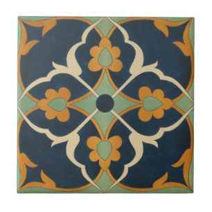 Vintage 1884 Ornamente Keramik Kunst Grün Fliese