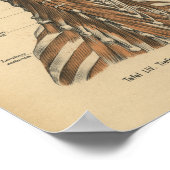 Vintage 1888 Deutsche Anatomie Druckklebemuskeln Poster (Ecke)