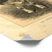 Vintage 1888 Kuh-Druck Poster (Ecke)