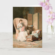 Vintage 1888 Mutter und schlafendes Baby, restauri