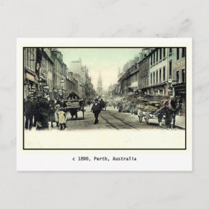 Vintage 1890 Perth, Australien Postkarte