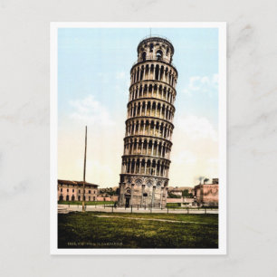 Vintage 1890er Jahre Pisa Der schiefe Turm Foto Postkarte