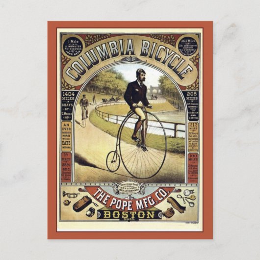 Vintage 1890s Antike American bicycle Advertising Postkarte (Vorderseite)