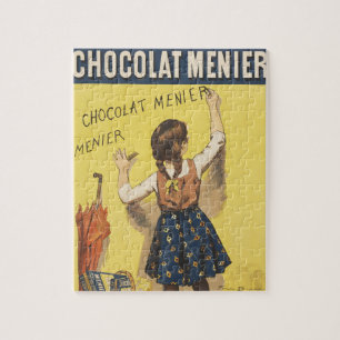 Vintage 1892 Chocolat Menier französisches Mädchen Puzzle