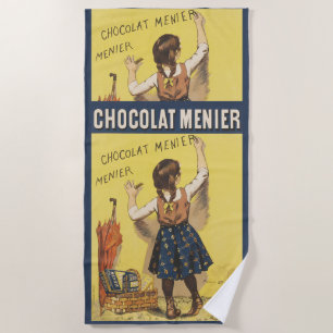 Vintage 1892 Chocolat Menier französisches Mädchen Strandtuch