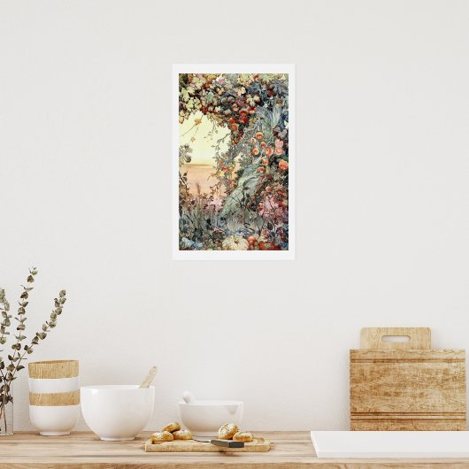 Vintage (1893) Früchte der Erde Poster (Küche)