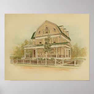 Vintage 1895 künstlerischer Hausanstrich-Farbdruck Poster