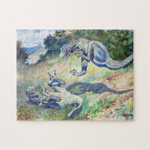 Vintage 1897 Fighting Dinosaurs von Charles Knight Puzzle