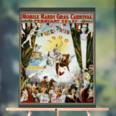 Vintage 1900 Mobile Mardi Gras Carnival Poster Art (Neutral)