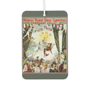 Vintage 1900 Mobile Mardi Gras Karneval Poster Kun Autolufterfrischer