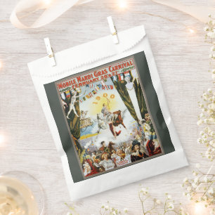 Vintage 1900 Mobile Mardi Gras Karneval Poster Kun Geschenktütchen