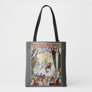 Vintage 1900 Mobile Mardi Gras Karneval Poster Kun Tasche