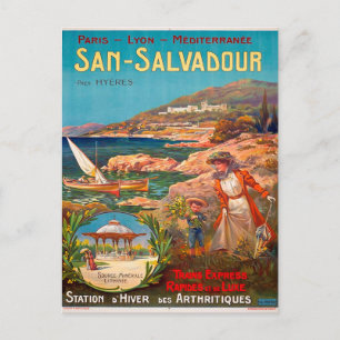 Vintage 1900 San Salvadour Reiseplakat Postkarte