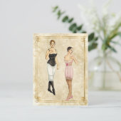 Vintage 1900er-Unterwäsche-Mode-Illustration Postkarte (Stehend Vorderseite)