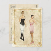 Vintage 1900er-Unterwäsche-Mode-Illustration Postkarte (Vorne/Hinten)